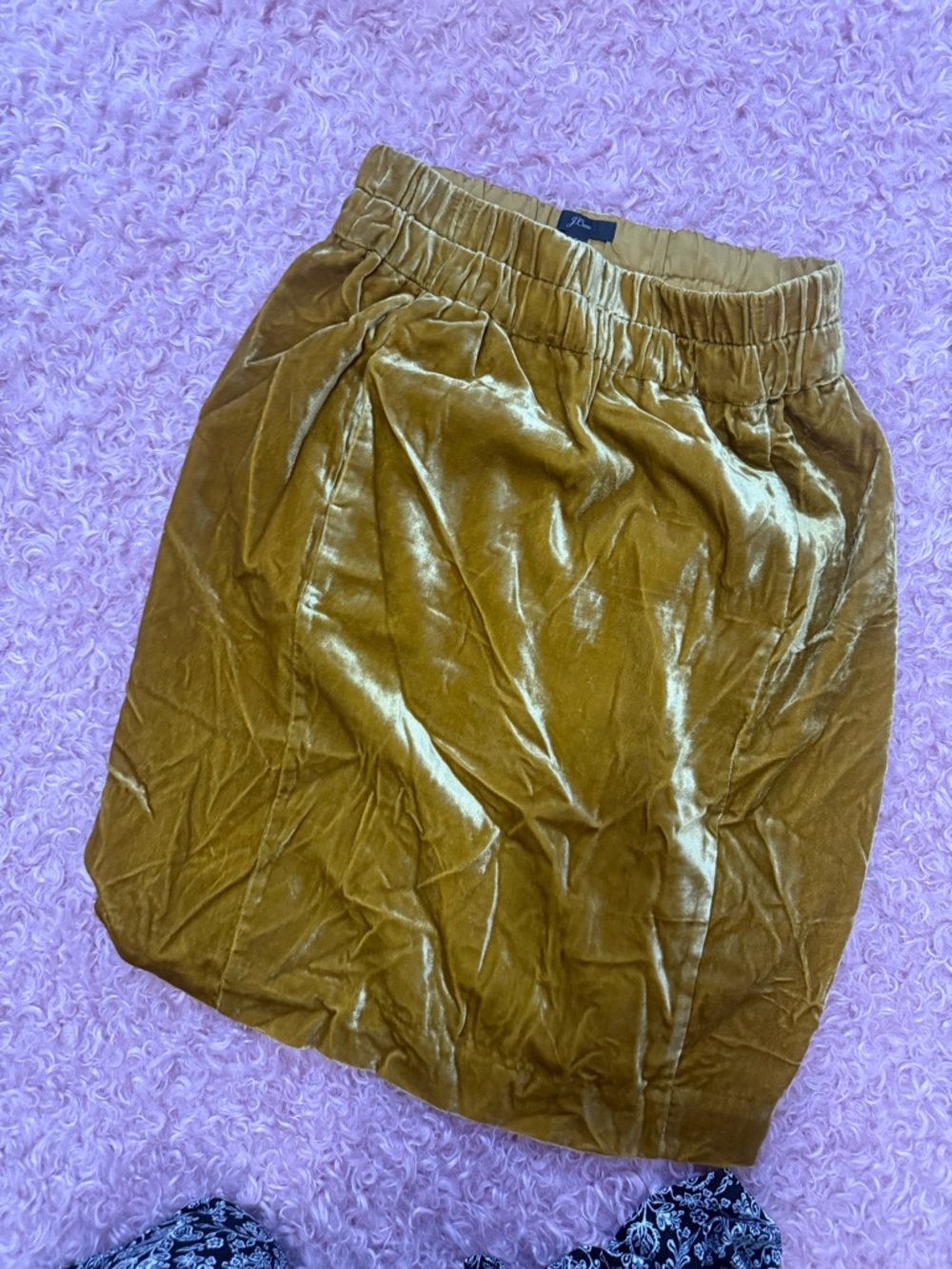 J. Crew Velvet Pencil Skirt in Mustard